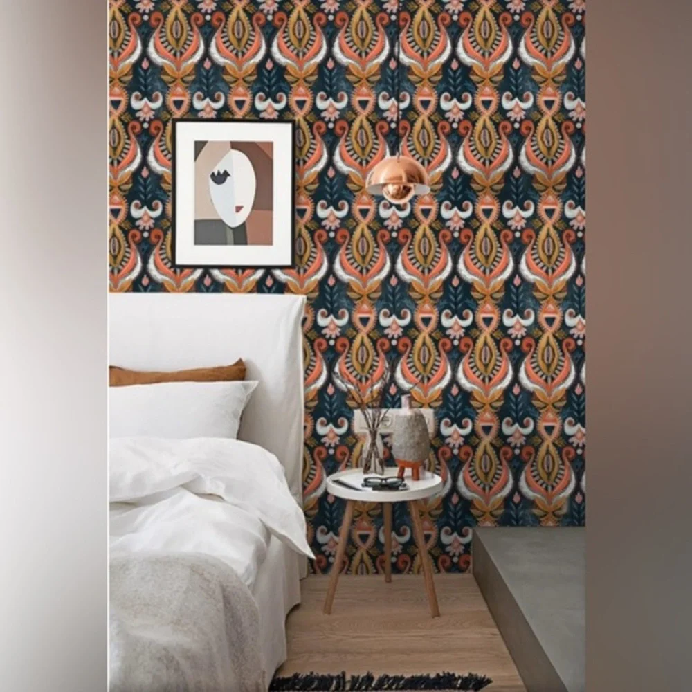 HAOKHOME Vintage Peel and Stick Wallpaper Floral Boho Wall Paper Removable